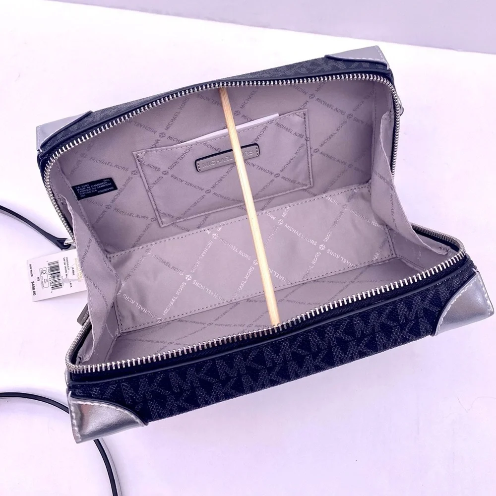 Michael Kors Jeanie Small Embellished Signature Logo Crossbody Bag Black